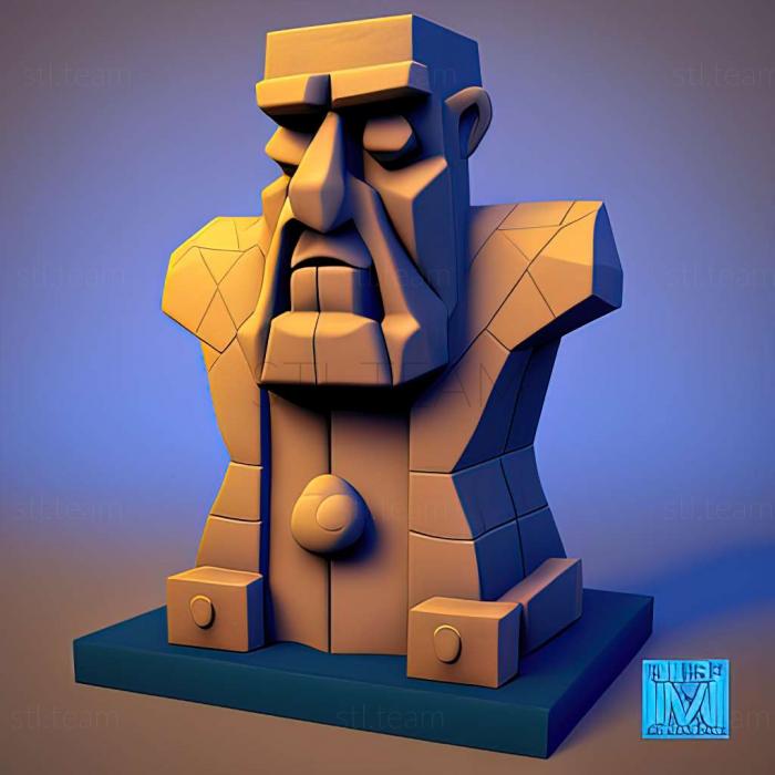 3D model Sam Max Episode 202  Moai Better Blues game (STL)